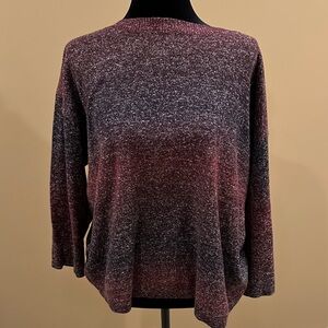 Croft & Barrow Maroon and Gray Cowl Neck Sweater
